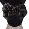 Black Rose Bowknot Hair Snood with Clip Flower Hairnet Barrette Professional Female Hair Clip Bun Cover for Bank Hotel Restaurant Airline Staff online at globaldelivered