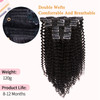 Vanalia Kinkys curly hair clip in extensions3C 4A Clip ins Natural Black 100 Remy Human Hair 120 Gram 7 Pieces 18 Clips