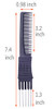 PERFEHAIR 2pcs Black Carbon Lift Teasing Combs with Metal Prong Salon Teasing Lifting Fluffing Comb with 5 Stainless Ste