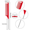 Patelai 12 Pcs Rat Tail Comb for Parting Braiding Hair Carbon Fiber Heat Resistant Teasing Comb Stainless Steel Pintail