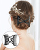 MAORULU 4 Pieces Magic Hair Combs for Women Accessories Adjustable Elastic Hair Comb Clips for Thick Curly Thin Hair Cof