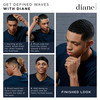 Diane Reinforced Boar Bristle Club Wave Brush for Men and Barbers Hard Bristles for Thick to Coarse Hair Use for Detangl