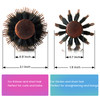Boar Bristle Round Hair Brush Set with Nylon Pin Wooden Handle for Straightening Curling Volumizing and Detangling 2 in