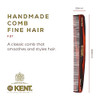 Kent F3T Tortoiseshell Fine Tooth Comb Hair Parting and Straightening Comb for Mens Womens Dandruff Remover Saw Cut and