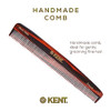 Kent F3T Tortoiseshell Fine Tooth Comb Hair Parting and Straightening Comb for Mens Womens Dandruff Remover Saw Cut and