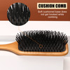 olelo Hair Brush Natural Wooden Paddle Brush Brushes for Men Women Wood Hairbrush for Thick or Curly Hair Black Wood Squ