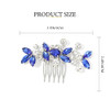 Catery Blue Wedding Hair Comb Crystal Bridal Side Clip Rhinestones Bridesmaid Hairpiece Accessories for Brides and Women