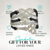 Hair Stylist Bracelet Black and Silver Braided Wrap Bracelet with Rhinestone Infinity Pearl Heart Scissor Charms Jewelry