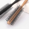 FOMIYES Small Round Brush Wooden Roller Comb for Blow Drying and Styling Curly Hair at Home Compact Hairbrush for Volume