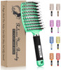 KTKUDY Detangling Brush Boar Bristles Hairbrush Make Hair Shiny Healthier Curved and Vented Detangler Brush for Women Me