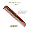 Kent 9T Tortoiseshell Fine Tooth and Wide Tooth Comb Large Handmade and SawCut Fine Hair Dressing Comb Wet Hair Detangle