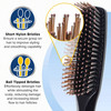 Giorgio GIO1BLK Black Gentle Touch Detangler Hair Brush for Men Women and Kids Soft Bristles for Sensitive Scalp Wet and