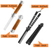 Chengu 2 Pieces Wood Grain Switchblade Blade Pocket Hair Brush Comb Automatic Push Button Brush and Folding Butterfly St