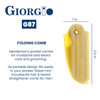 Giorgio G87 IVY 45 Inch Folding Mustache and Beard Comb Small Pocket Comb for Men Everyday Grooming and Hair Care Handma