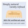 TEK Wooden Hair Comb with Long Rounded Teeth in Natural Ash Wood Large Rectangular Wooden Comb Ideal for Detangling and