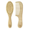 Green Sprouts Learning Brush Comb Set Super Soft Learning Brush Grooms Thick or Curly Hair Natural Wood and Bamboo Brist