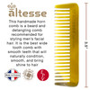 Altesse 11332 Small Wide Tooth Comb Horn Comb Mustache Comb for Men 35 with Pocket Comb Synthetic Leather Case Essential