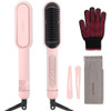 Negative Ionic Hair Straightener Brush with 9 Temp Settings 30s Fast Heating Hair Straightening Comb with LED Display An