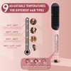 Negative Ionic Hair Straightener Brush with 9 Temp Settings 30s Fast Heating Hair Straightening Comb with LED Display An