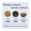 TEK Rectangular Wooden Hair Brush with Short Rounded Teeth in Natural Ash Wood Ideal for Detangling Styling and Daily Ca