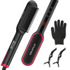 MiroPure Hair Straightener Brush with 13 Temp Settings Ring Straightening Comb 30s Fast Heating 50 Million Level Anion N