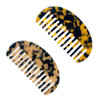 2PCS Large Pocket Hair Comb Wide Tooth French Design Tortoise Shell Styling Comb for Thick Straight Curly Hair