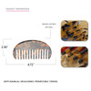 2PCS Large Pocket Hair Comb Wide Tooth French Design Tortoise Shell Styling Comb for Thick Straight Curly Hair