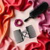 Black Adjustable Elastic Hair CombStretchy Double Comb Hair ClipNo Crease Hair Pins Double Slides Hairpins Combs Women H