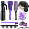 10Pcs Natural Hair Detangling Brush Set with Sleep Bonnet for Curly Afro African Black 3a to 4c Hair Faster Detangling o