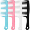 MODENGKONGJIAN 4PCS Wide Tooth Detangling Comb Large Hair Styling Comb for Curly Wet Long Hair Multicolored Polypropylen
