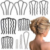 10 Pieces Side Combs U Shaped French Twist Comb Vintage Hair Stick for Updos Teeth Pin Messy Maker Accessories for Women