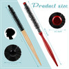 2 Pcs Small Round Hair Brush Mini Round Wood Brush Roller Quiff Hair Combs Nylon Bristles es Salon dressing for Blow Dry
