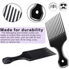 Patelai 3 Pieces Hair Pick Comb Widetooth Afro Comb for Men Detangling Styling Set Carbon Fiber Pick Barber Brush Tool f