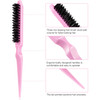 Yaomiao 6 Pcs Teasing Brush for Fine Hair Nylon Rat Tail Brush Set Women Three Row Salon Teasing Set for Back Combing Ro