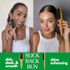 GranNaturals Boar Bristle Slick Back Hair Brush for Sleek Ponytail Bun Smoothing Baby Hairs Flyaways Edge Control Backco