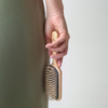 TEK Rectangular Wooden Hair Brush Big with Short Rounded Teeth in Natural Ash Wood Ideal for Detangling Styling and Dail