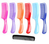 LUXXII 6 Pack 8 Colorful Styling Essentials Round Handle Comb Hair Combs and 1 Pack 5 Favorict Pocket Comb A