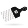 LEADUWAY Hair Pick Hair Comb Metal Pick Comb Detangle Wig Braid Hair Styling Comb Black 1 PACK