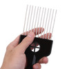 LEADUWAY Hair Pick Hair Comb Metal Pick Comb Detangle Wig Braid Hair Styling Comb Black 1 PACK