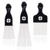 LEADUWAY Hair Picks Black Metal Afro Combs for Hair Styling Fist Pick for Women and Men