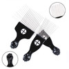 LEADUWAY Hair Picks Black Metal Afro Combs for Hair Styling Fist Pick for Women and Men