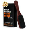 Mens Beard Brush with Handle Soft Boar Bristle Beard Brush for Men 9 Wooden Design for Beards Mustaches Slick Back Hair