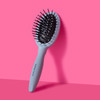 KISMETICS Gentle Detangling Travel Brush Small Size Paddle Brush with a Pouch Nylon Pins on Soft Cushion with Ball Tips