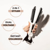 Instyler Freestyle Max Heated Round Brush with Straightening Iron 2in1 Styling Tool Four Heat Settings Dual Voltage Co