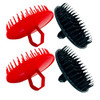 GBS Scalp Exfoliator 4 Pack Shampoo Brush Scalp Scrubber for Dandruff Removal Massager Hair Exfoliator Red Black