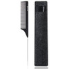 HYOUJIN Carbon Hair Rat Tail Combs Parting Detangling Combs for Women with Fine Teeth Ideal for Curly Hair Black