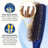 Giorgio Gentle Detangler Hair Brush Dual Length Bristles for Men Fine and Thick Hair Scalp Massager Travel Brush for Wet