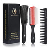 O BRUSHZOO Detangler Hair Brush for Curly Hair Curly Hair Brush for Natural 34abc Hair Detangling Brush for Women Men Ki