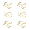 6 Pieces 4 Teeth Hair Combs Pins Brass Hair Fork Clips Hair Bun Plug Holder Hairside Comb Clip for Women Small 46 x 26mm