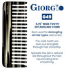 Giorgio G49 Graphite Large Hair Detangling Comb Wide Teeth for Thick Curly Wavy Hair Detangler Comb For Wet and Dry Hand